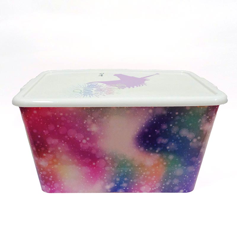 Etikett för formsprutning av förvaringsbehållare